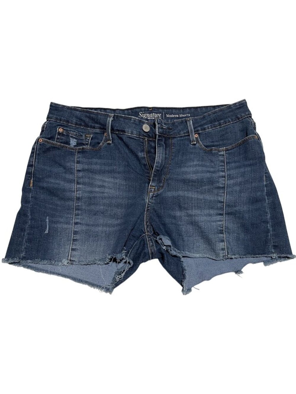 Signature Levi Strauss & Co Womens  Size 12 W31 Distressed Denim Modern Shorts